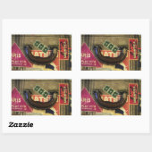 Vintager Koffer Rechteckiger Aufkleber (Blatt)