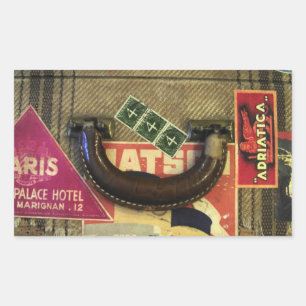 Vintager Koffer Rechteckiger Aufkleber