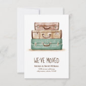 Vintager Koffer Wir haben Bewegung Ankündigung (Vorderseite)