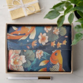 Vintager Koi-Fisch auf Indigo Seidenpapier (Geschenk)