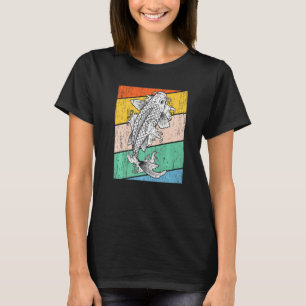 Vintager Koi Fisch Japanischer Karpfen Asien Japan T-Shirt
