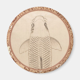 Vintager koi Karpfen, der alte Papierrollekunst Magnet