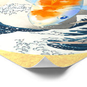 Vintager Koi-Teich japanischer Kultur Poster (Ecke)