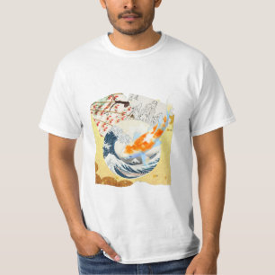 Vintager Koi-Teich japanischer Kultur T-Shirt