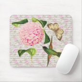 Vintager Kolibri Schmetterling und Caryophyllus Mousepad (Mit Mouse)