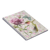 Vintager Kolibri-Schmetterling und Rose Notizblock (Rechte Seite)