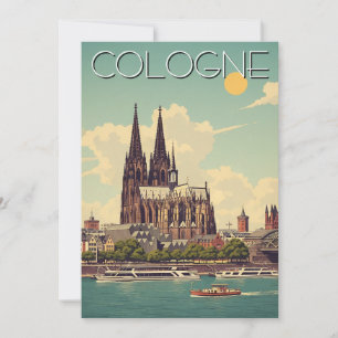 Vintager Kölner Dom Deutschland Reisen Feiertagskarte