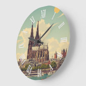 Vintager Kölner Dom Deutschland Reisen Große Wanduhr (Winkel)