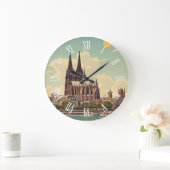 Vintager Kölner Dom Deutschland Reisen Große Wanduhr (Zuhause)