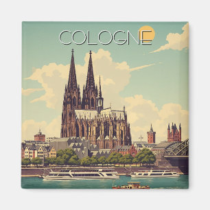 Vintager Kölner Dom Deutschland Reisen Magnet