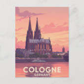Vintager Kölner Dom Deutschland Reisen Postkarte (Vorderseite)