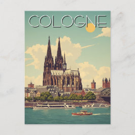 Vintager Kölner Dom Deutschland Reisen Postkarte