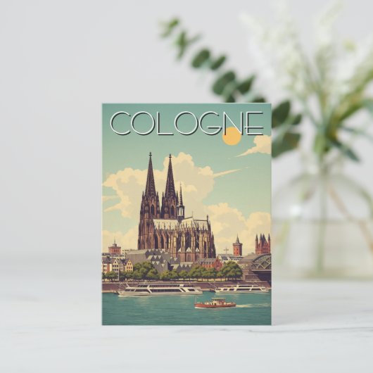 Vintager Kölner Dom Deutschland Reisen Postkarte (Stehend Vorderseite)