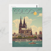 Vintager Kölner Dom Deutschland Reisen Postkarte (Vorne/Hinten)