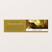 Vintager Kompass, Antiquitätenhändler, im Detail l Visitenkarten (Außenseite Aufgefaltet)