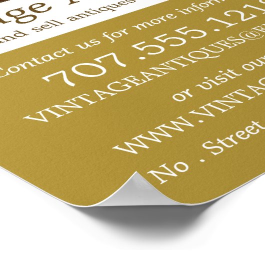 Vintager Kompass, Antiquitätenhändler, Store Poster (Ecke)