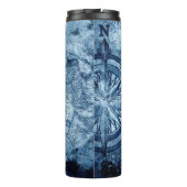 Vintager Kompass | Blue Grunge Seekarte Thermosbecher (Rückseite)