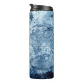 Vintager Kompass | Blue Grunge Seekarte Thermosbecher (Nach rechts gedreht)
