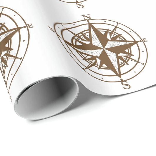 Vintager Kompass Geschenkpapier (Rolleneckpunkt)