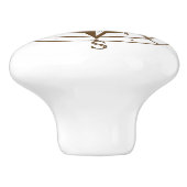 Vintager Kompass Keramikknauf (Seitenansicht)