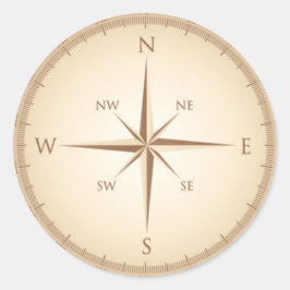Vintager Kompass Runder Aufkleber