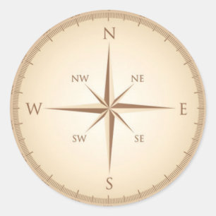 Vintager Kompass Runder Aufkleber