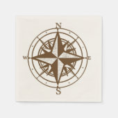 Vintager Kompass Serviette (Vorderseite)