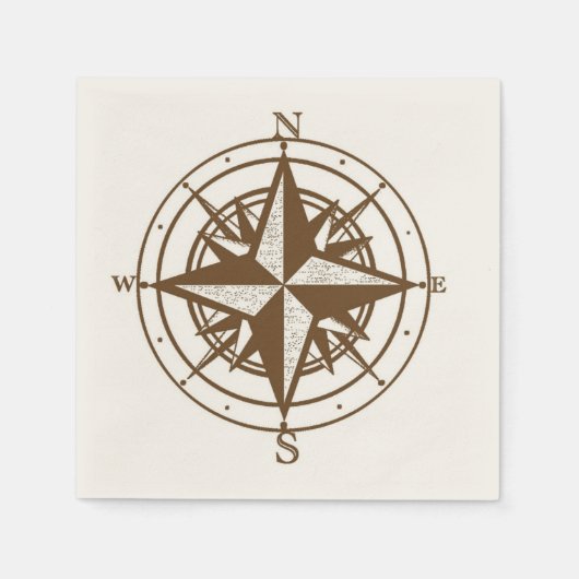 Vintager Kompass Serviette (Vorderseite)