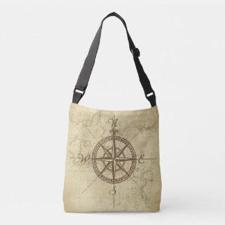 Vintager Kompass - Tote Beutel Tragetaschen Mit Langen Trägern