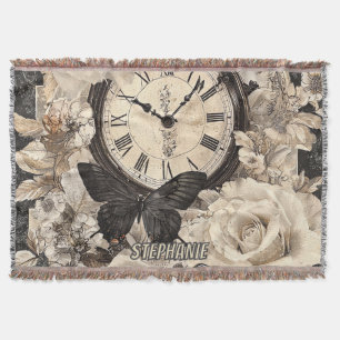 Vintager Kompass und Schmetterling - rustikales Pa Decke