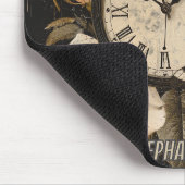Vintager Kompass und Schmetterling - rustikales Pa Mousepad (Ecke)