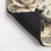 Vintager Kompass und Schmetterling - rustikales Pa Mousepad (Ecke)