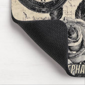 Vintager Kompass und Schmetterling - rustikales Pa Mousepad (Ecke)