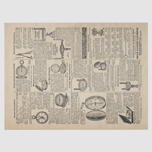 Vintager Kompasskatalog Seidenpapier (Vorderseite)