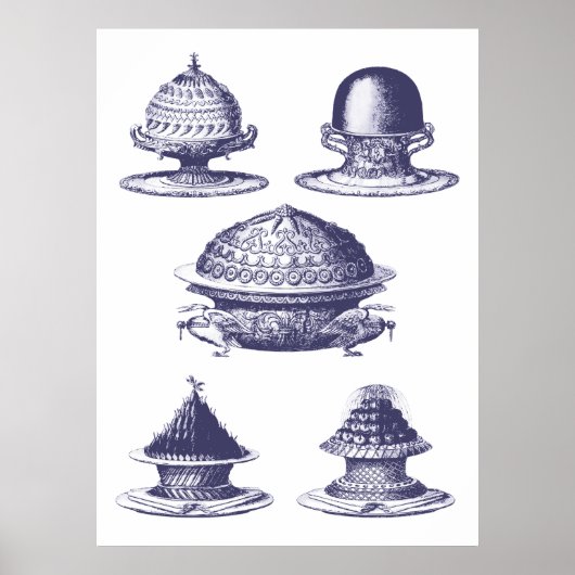 Vintager Konditorei für Bäckereien - Gebäck Poster (Vorne)