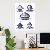 Vintager Konditorei für Bäckereien - Gebäck Poster (Heimbüro)