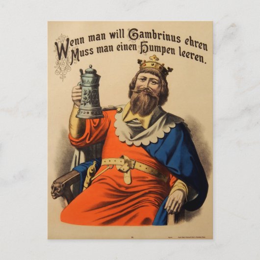 Vintager König auf Throne mit Stein Beer Postkarte (Vorderseite)