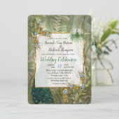 Vintager königlicher Pfauentempel Einladung (Stehend Vorderseite)