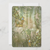 Vintager königlicher Pfauentempel Einladung (Rückseite)