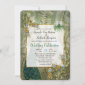 Vintager königlicher Pfauentempel Einladung (Vorderseite)