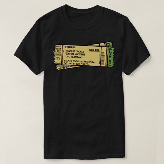 Vintager Konzertticketaufkleber T-Shirt (Design vorne)