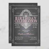 Vintager Kopfkarton zum Geburtstag Einladung (Vorne/Hinten)