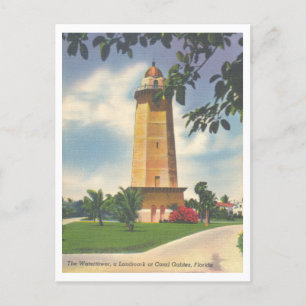 Vintager Korallengabel Florida Wasserturm Postkarte