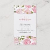Vintager korallenroter mit Blumenpfirsich-Girly Visitenkarte (Rückseite)
