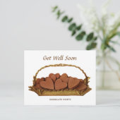 Vintager Korb Schokoladenherzen wird bald gut Postkarte (Stehend Vorderseite)