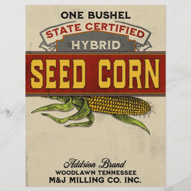 Vintager Körnersaatsack mit Hintergrundierung (Vorderseite)