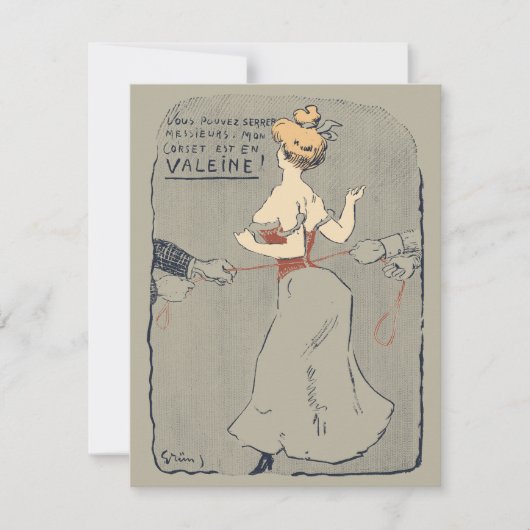 Vintager Korsetranggurt Einladung (Vorderseite)