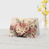 Vintager Kosmos-Blumenstrauß Karte (Gelbe Blume)