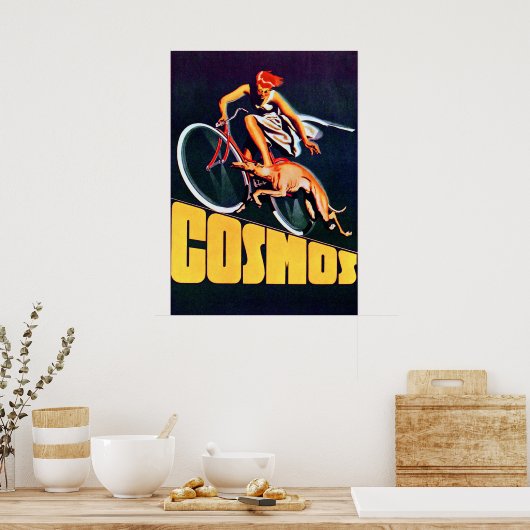 Vintager Kosmos Fahrradposter Poster (Küche)