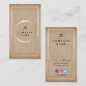 Vintager Kraftpapier-DRUCK vertikale Visitenkarte (Vorne/Hinten)